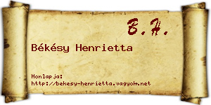 Békésy Henrietta névjegykártya