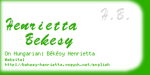 henrietta bekesy business card